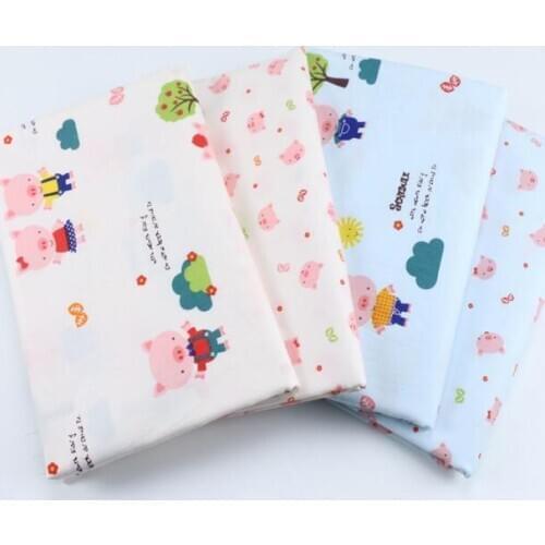 50*160 cm Cute Pig Baby Printed Cotton Fabric,DIY Handmade Materials For Baby Kids home textile Quilting Bed Sheet Making Crafts
