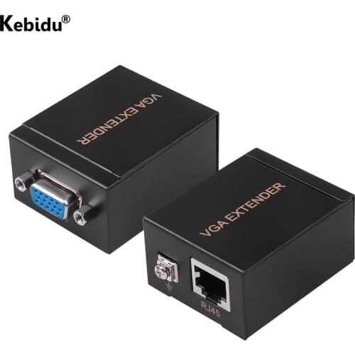 60M Vga Extender 1X1 Splitter Rj45/cat5E/cat6 Ethernet Cable Ethernet Adapter Amplifier Support Monitor Projector Hdtv Pc