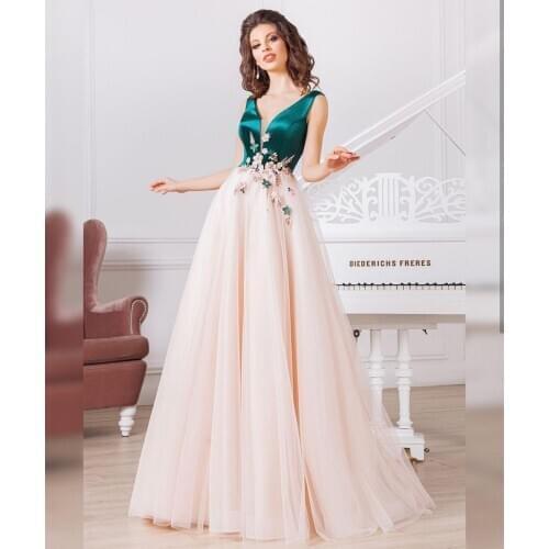 Evening Dress V-Neck A-Line 2020 Simple Satin Sleeveless Women Formal Gowns Christmas Party Court Train Elegant Graceful Sexy