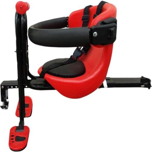 Toddler Bike Seat Kids Child Safety Carrier Front Seat Saddle Cushion with Back Rest Foot Pedals Bike Carrier for Kids
