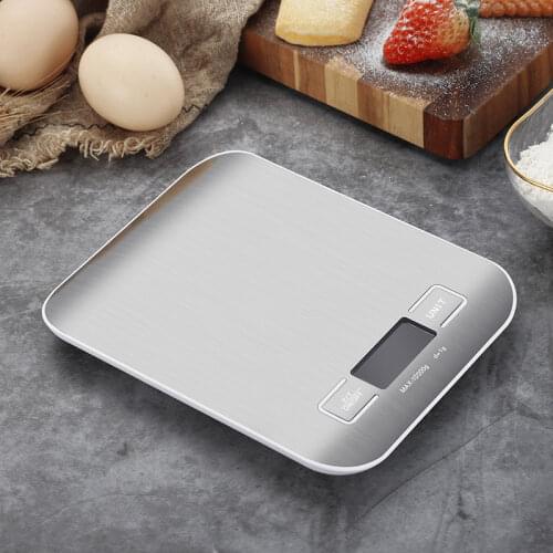 Digital Electronic Kitchen Scale Stainless Steel Food Scale LCD Display For Cooking Baking Weighing Scales 5/10kg