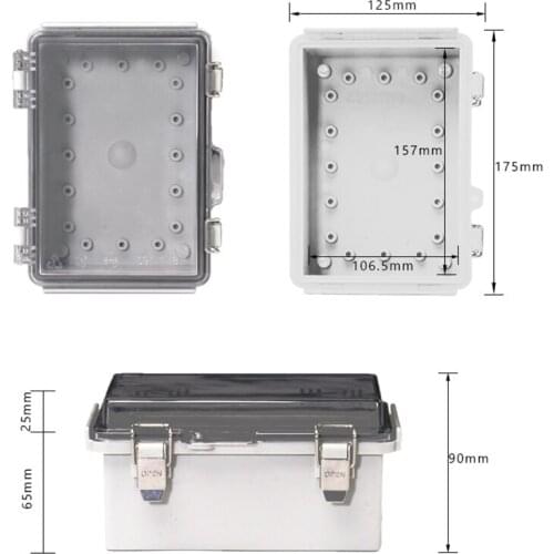 Waterproof Electrical Junction Box With Hasp Outdoor Sealed Switch Power Plastic Enclosure Case Electrical Distribution boxes