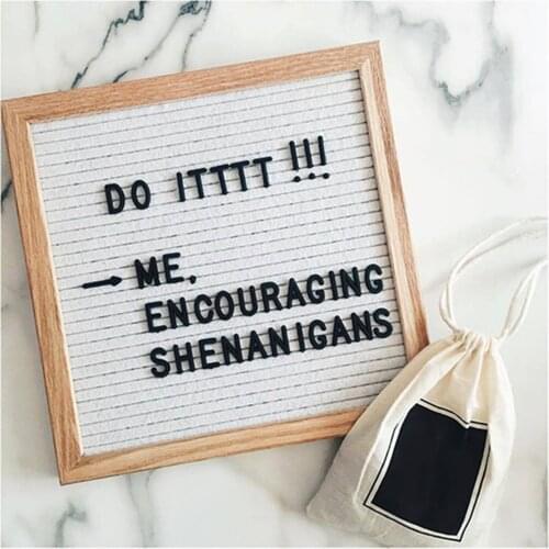 Felt Letter Board Wooden Frame Changeable Symbols Numbers Characters Message Boards for Home Office DO