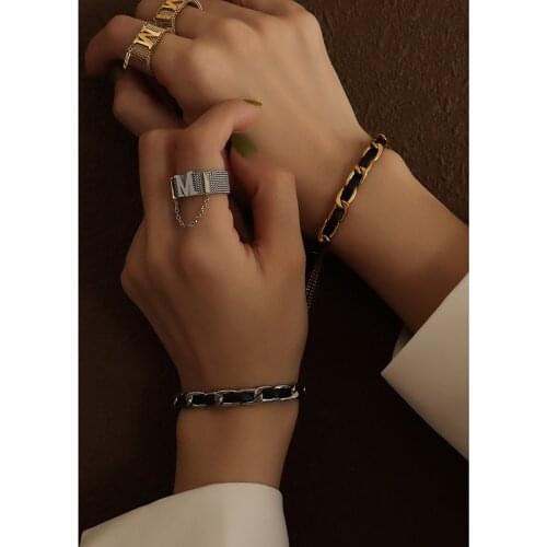 2021 Handmake 18 K Gold Leather Rope Tassel Adjustable Bracelet for Woman 316 L Stainless Steel Jewelry Accessories Wholesale