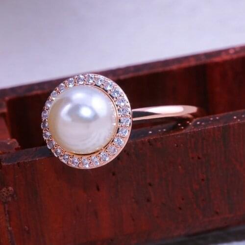 CAOSHI Classic Style Single Artificial Pearl Ring for Women Daily Collocation Couple Dating Jewelry Female Finger Accessories