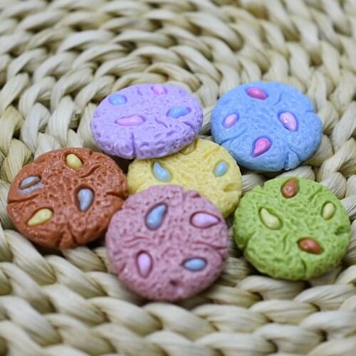 10pcs/lot Resin Flat back simulation sesame cookie 23mm Cabochon Scrapbook Embellishment DIY