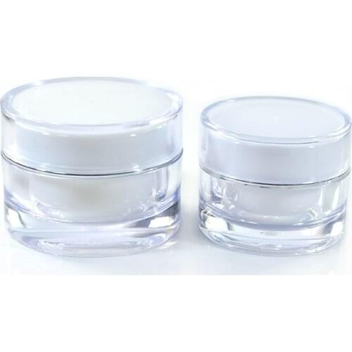 100PCS/15g white Cosmetic Empty Jar Pot Eyeshadow Makeup Face Cream Container Bottles 30g white Cream Jar Acrylic Cosmetic Jar