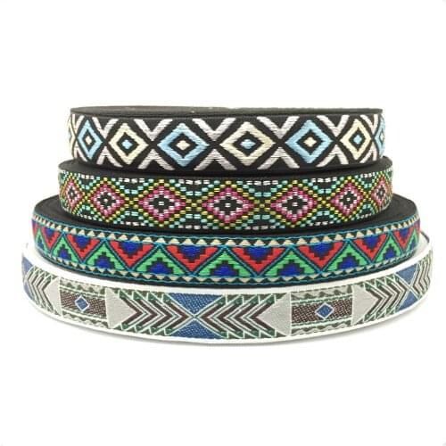 3/4" 18MM~20MM 10YARD/SETS 100% POLYESTER SINGLE FACE GEOMETRIC DOG RIBBON Woven Jacquard Ribbon Zakka Handmade Accessories