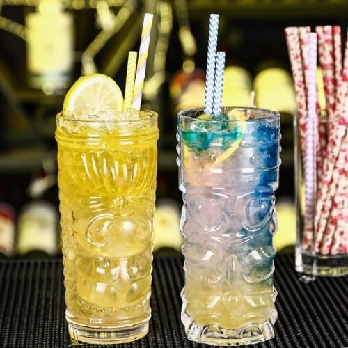400ML Cocktail Glass Tiki Cup Transparent Grimace Wine Unleaded Big Eye Cup Hawaiian Juice Cup Beer Mug Zombie Cup Bar Tools