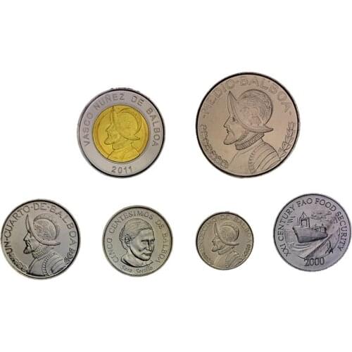 6 Pieces /set Coins from Panama America New Original Coin Unc Genuine Coins