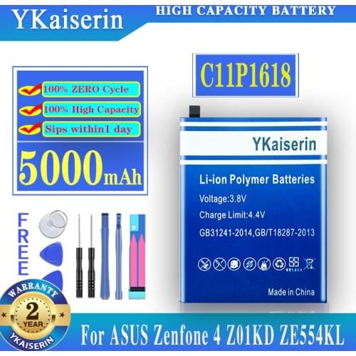C11P1618 5000mAh Battery For ASUS Zenfone 4 Z01KD ZE554KL ZenFone 5Q Lite ZC600KL X017DA Z01KDA Z01KS X017D Batteries