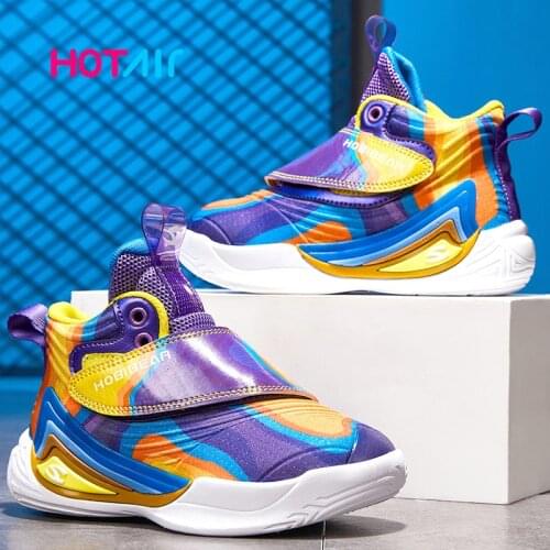 2021 kids sneakers boys basketball shoes for children high Kids sport shoes boy non-slip basketball shoes Boy basket