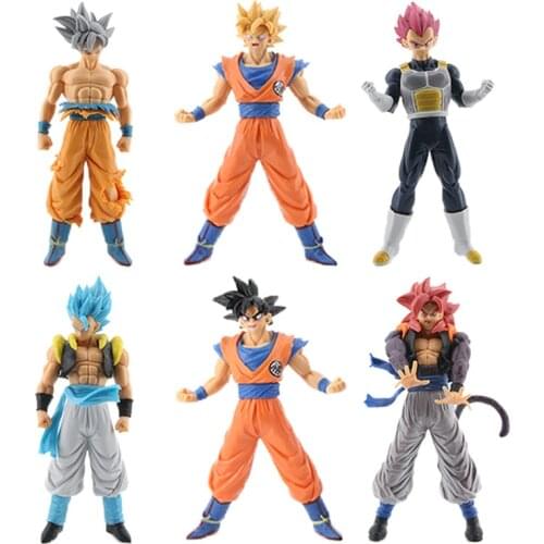 6pcs/set Dragon Ball Kakarotto Goku Super Saiyan 18cm Action Figure Model Toy Garage Kit Pvc Model Figma
