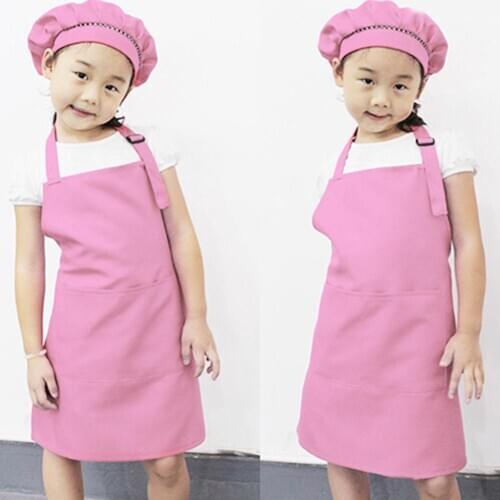 51x50cm Children Front Pocket Bib Apron Kid Boys Girls Apron Kitchen Child Craft Toddler Clean Aprons with Adjustable Strap