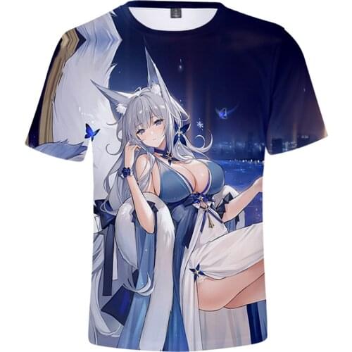 Japan Harajuku Style Azur Lane 3D Printed T-shirt Men/women Summer Fashion Causal Harajuku Short Sleeve Round Neck Tops