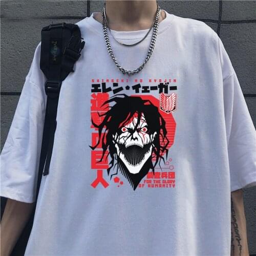 Japanese Anime Attack on Titan Giant Print T Shirt Women Hombre Clothes Tops Summer Harajuku Manga Unisex Camisetas Tee