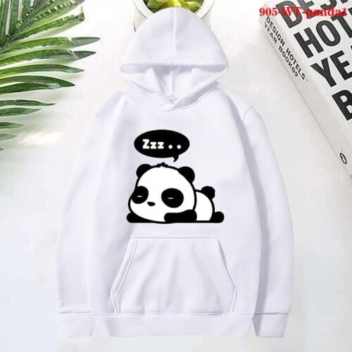 Panda Print Hoodies Women Graphic Top Ullzang Vegan Cute Kawaii Cartoon Anime Harajuku Sweatshirts Panda Pattern Girls Tops 2021