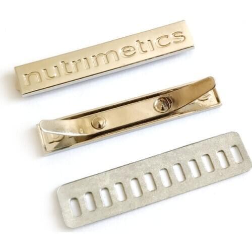 Custom Metal Logo On Leather Labels For Clothing Customized Metal Labels With Own Logo For Clothes Accessories Metal Private Tag