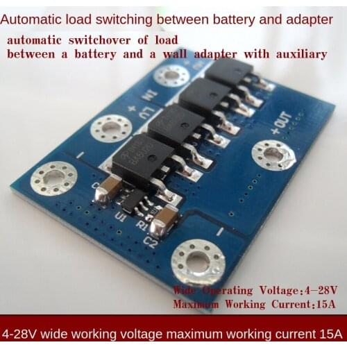 Intelligent switching between DC power supply and battery power supply ideal diode 15A for switching between high voltage