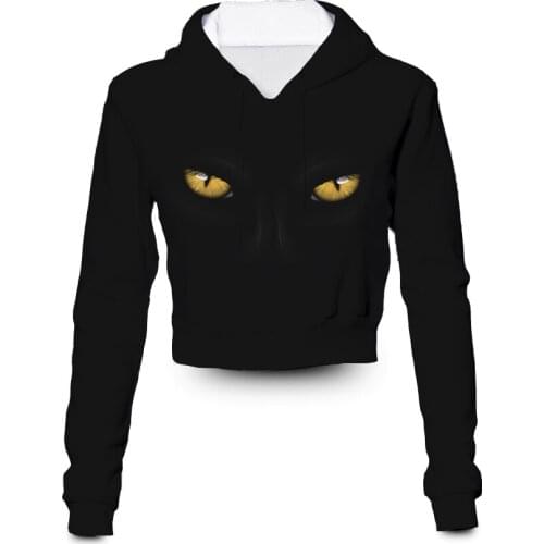 Custom Made Eye of the Panther 3D Sublimation Print Women Clothing Plus Size Crop Hoodies
