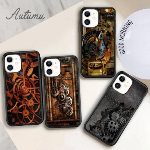 Steampunk Gear Mechanical Phone Case for iPhone 11 12 Pro Max mini X XR XS SE 2020 5 6S 7 8 Plus Samsung Galaxy S8 S9 S10 Cover