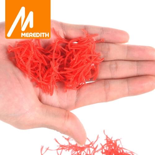 Meredith 1000pcs Smell Red Worm Lures 2cm Hot-selling Soft Bait Carp Fishing Lure Set Artificial Fishing Tackle JXC01-2
