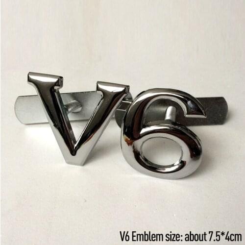 3D Metal V6 Front Grille car Stickers Decal Badge Car Styling For SUV Jeep Landcruiser Toyota Rav4 car emblem