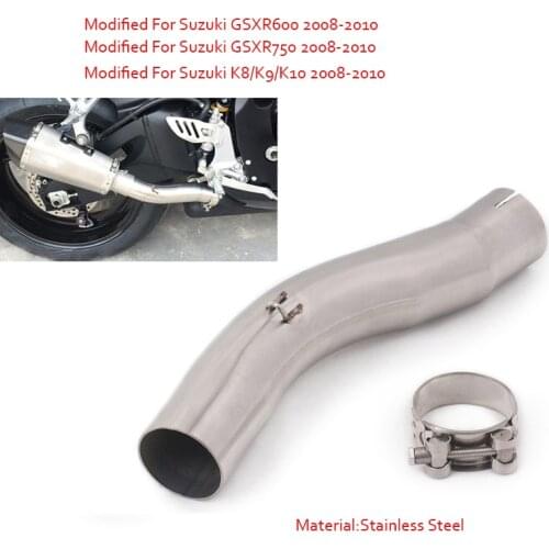 For Suzuki GSXR600 GSXR750 2008 2009 2010 Motorcycle Stainless Middle Link Tube Exhaust Connect 51mm Exhaust Muffler Pipe