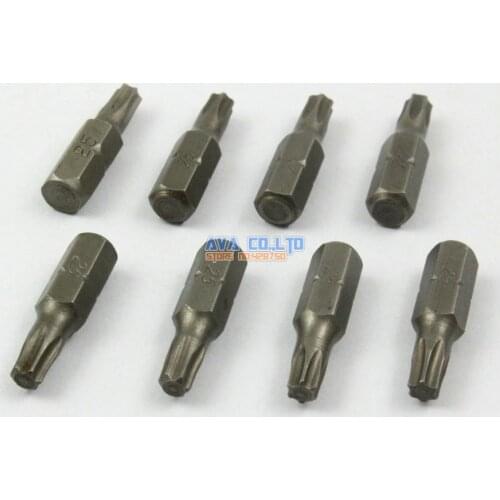 20 Pieces Magnetic Security Torx Screwdriver Bit S2 Steel 1/4" Hex Shank 25mm Long T25 Tip (25mm x T25)