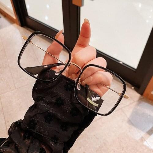 New Anti Blue Light Square Frame Glasses Anti Computer Glasses Blocking Eyeglasses Women Optical Glasses Oversized A82936