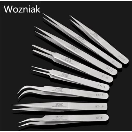 Wozniak Stainless Steel Industrial Anti-static Tweezers Ultra Precision for Eyelash Extension Anti Acid Or Repair Tool