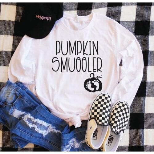 Skuggnas New Arrival Pumpkin Smuggler Sweatshirt Long Sleeve Fashion Jumper Fall Pregnancy Sweatshirt Crew Neck Casual Tops