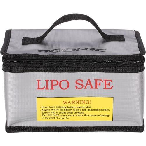 GoolRC 22 * 16 * 12cm High Quality Glass Fiber RC LiPo Battery Safety Bag Safe Guard Charge Sack Protection Box Silver
