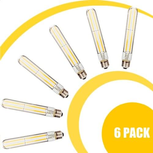 6Pc 60W T30 Tubular Bulb 120V 220V LED Edison style lights bombillas E26 E27 Base Decor chandelier lighting long filament