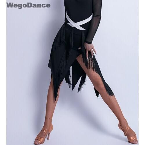 Latin Dance Skirt Sexy Women Samba Tango Fringes Tassel Competition Performamnce Salsa Lady Latin Skirt With Underpant