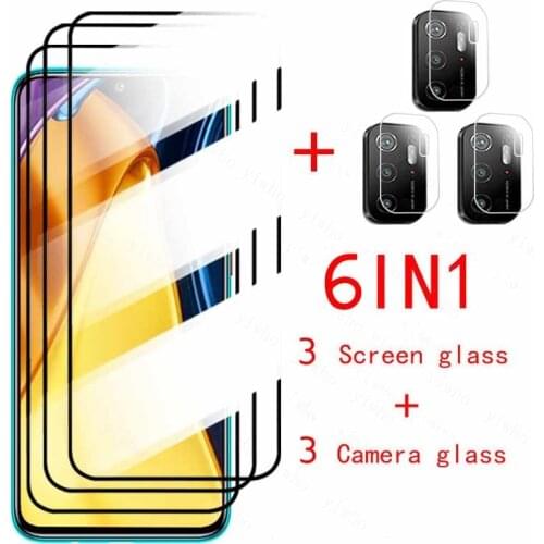 6in1 glass for xiaomi poco m3 pro 5g tempered glass pocophone m3pro pocom3pro screen protector poco x3 pro safety film poco f3