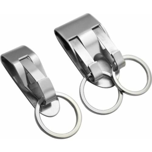Stainless Steel Keyring Security Clip On Heavy Duty Belt Key Clip Belt Keychain W0YA