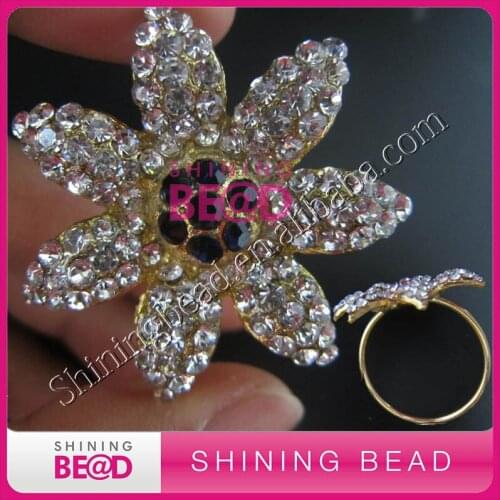 Gold clear rhinestone napkin ring, free shipping,2015 high quality colorful rhinestone napkin ring