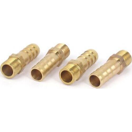 1/8BSP Male Thread 8mm Inner Dia Brass Hose Barb Coupler Fitting Connector 5pcs