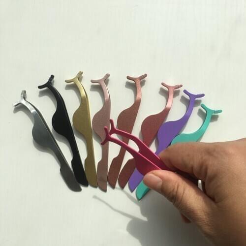 10 Pcs Eyelash Curler Eyelash Extension Tweezer Applicator Stainless Steel False Eyelash Tweezers Wholesale Customized Logo