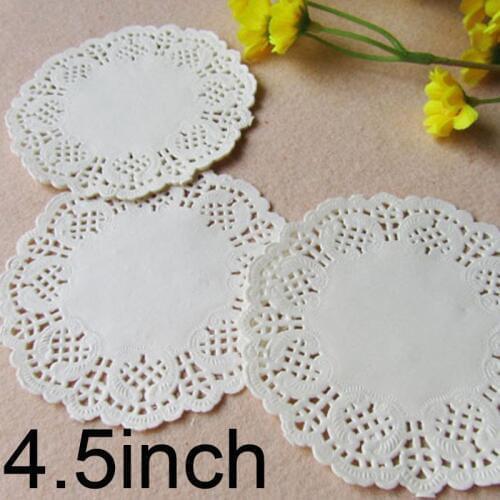 100 Pcs 4.5inch 114Mm White Round Lace Paper Doilies / Doyleys Coasters / Placemat Craft Wedding Christmas Table Decoration