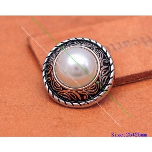 10X Antique Silver Grey Pearl Bead Flower Carved Leathercraft Luggage Bag Handbag Backpack Accessories Conchos Кончо 1"