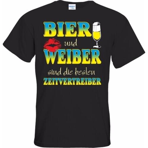 2019 Fashion Short Sleeve Black T Shirt cool shirtsge t shirts Geschenke Bier und Weiber cool Tee shirts High Quality Custom