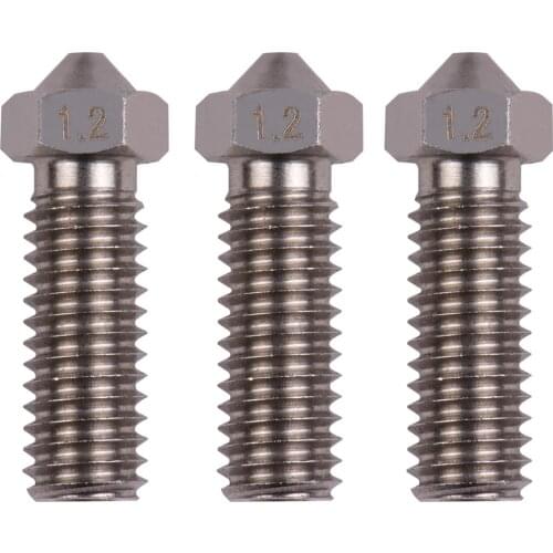 3pcs 3D Printer Extruder Stainless Steel Volcano Nozzle M6 Thread Printer Head Output for Sidewinder X1 TEVO 1.75mm Filament