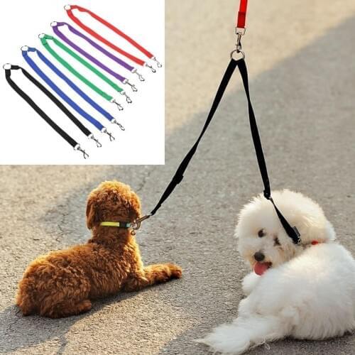 50PCS 5 Colors Nylon Couple Double cat Dog Pet Collar Lead Leash Training Walking Dog Harness