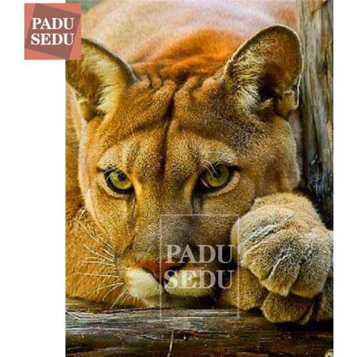 5d Diy Diamond Painting Full Square Lion Cross Stitch Diamond Embroidery Puma Animals Rhinestones Handmade Hobby Gift Wall Decor