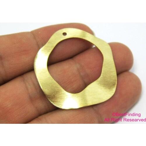 10pcs Brass Irregular pentagon pendant 35mm Brass wave pentagon earrings R379