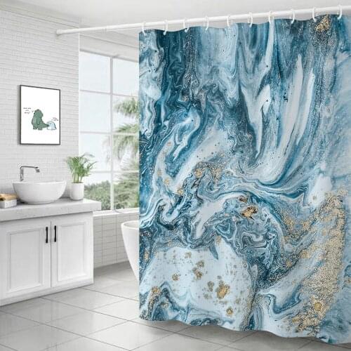 Polyester Abstract Marble Shower Curtain 3D Stripe Printing Colorful Bathroom Curtains Waterproof Fabric Bath Curtain Decor
