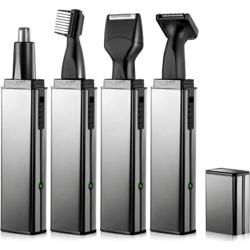 Original rechargeable 4in1 nose ear hair trimmer for men electric beard stubble eyebrow trimmer for nose ear groomer kit USB