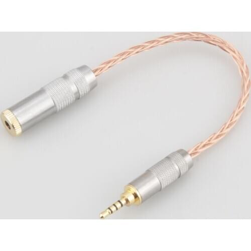Audiocrast HIFI 7N Single Crystal Copper 2.5mm TRRS Balanced Male to 3.5mm Stereo Female Earphone Audio Adapter Cable